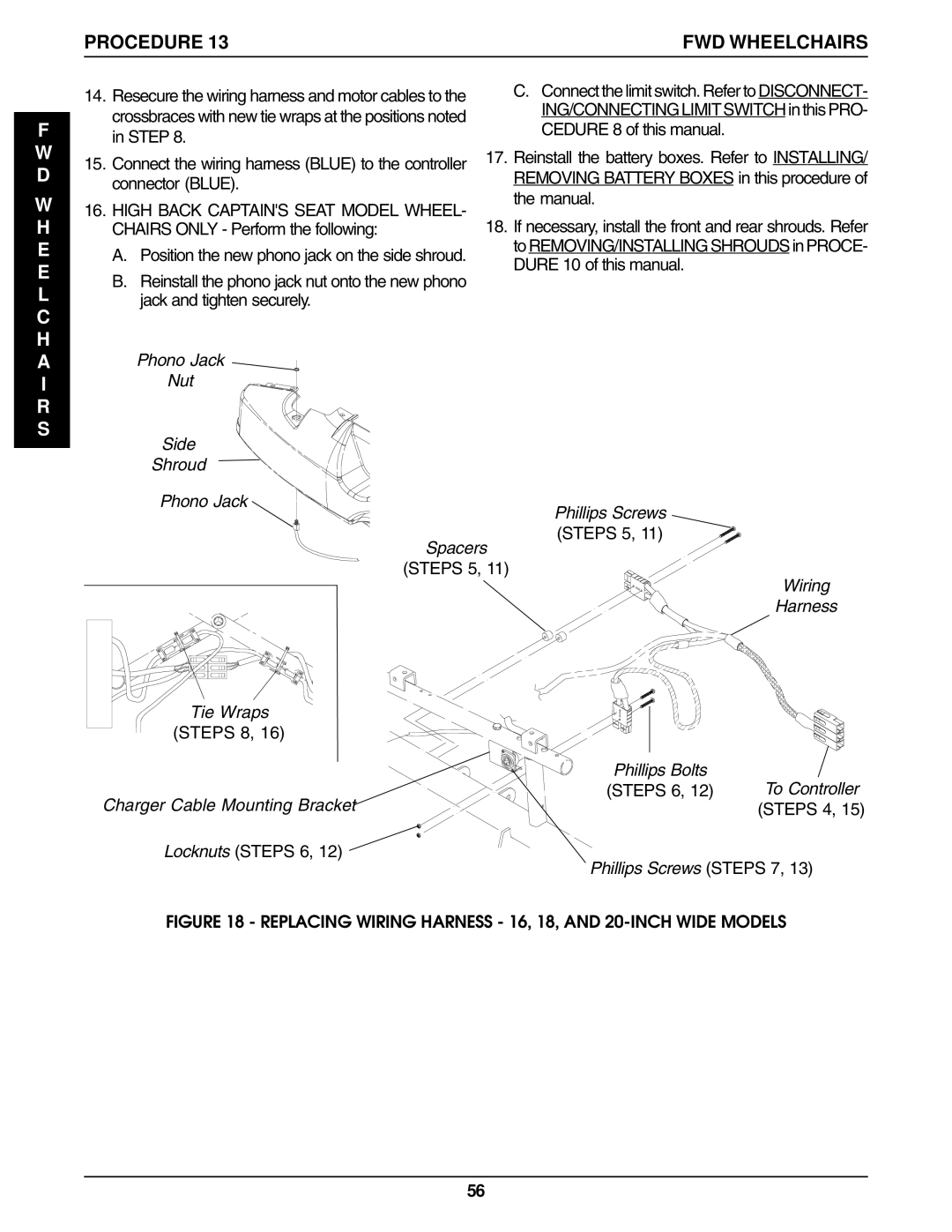 Invacare Ranger IIJR, Ranger IISTANDARD Phono Jack Nut Side Shroud Phillips Screws, Spacers, Wiring Harness Tie Wraps 