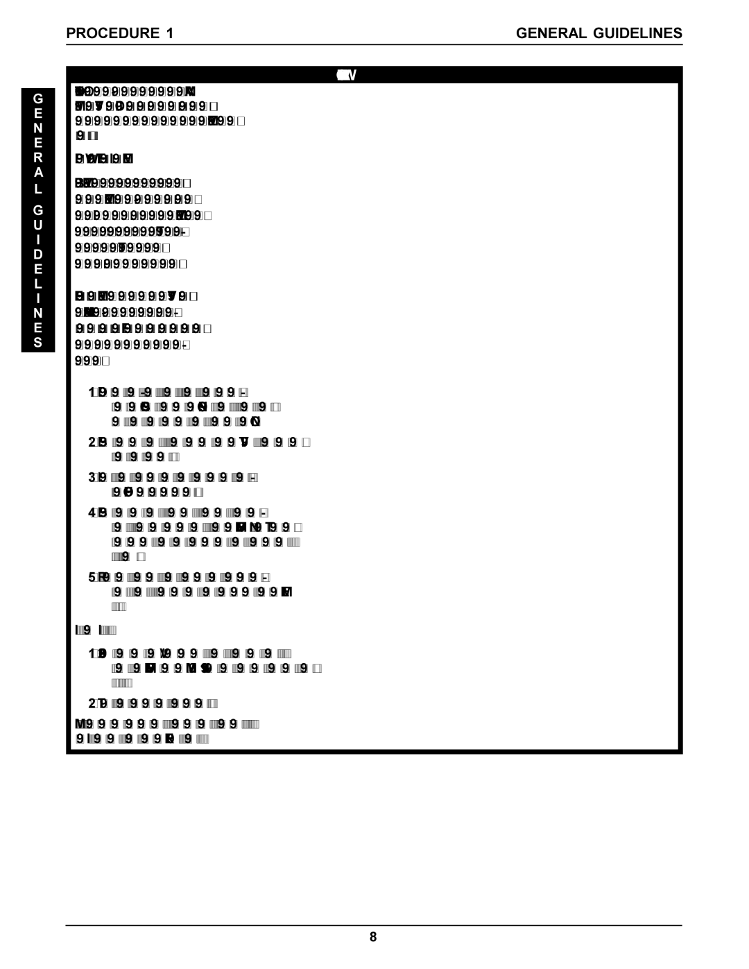 Invacare Recline manual Procedure General Guidelines 