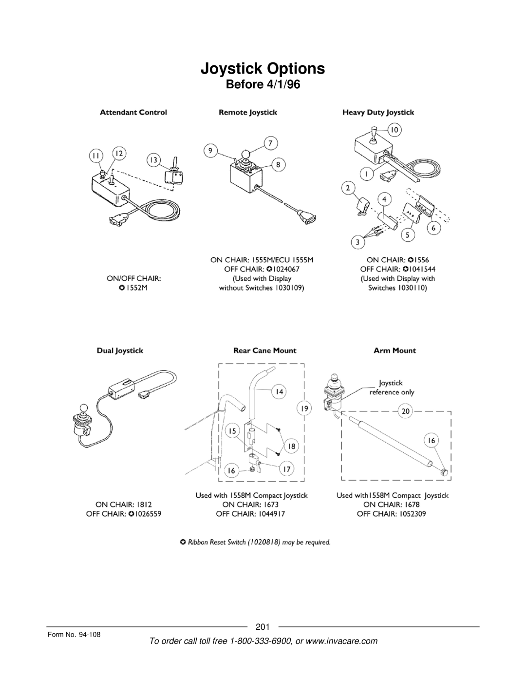 Invacare 5M900, RM900, M3900, 4M900 manual Joystick Options 