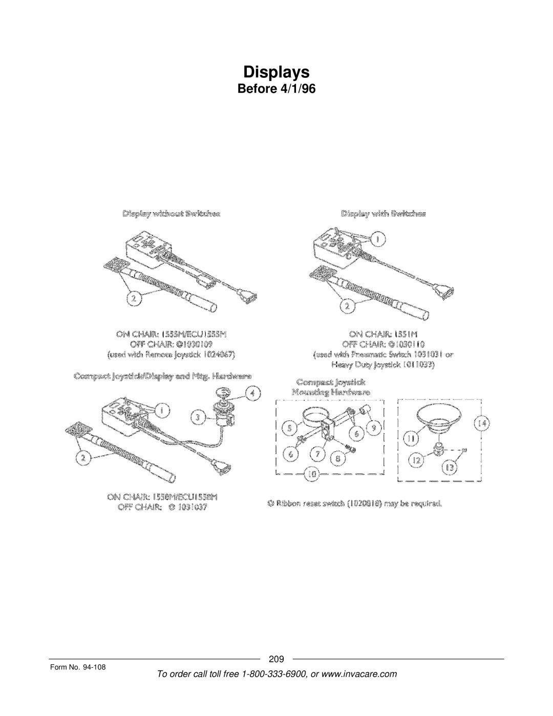 Invacare 5M900, RM900, M3900, 4M900 manual Displays, Before 4/1/96 
