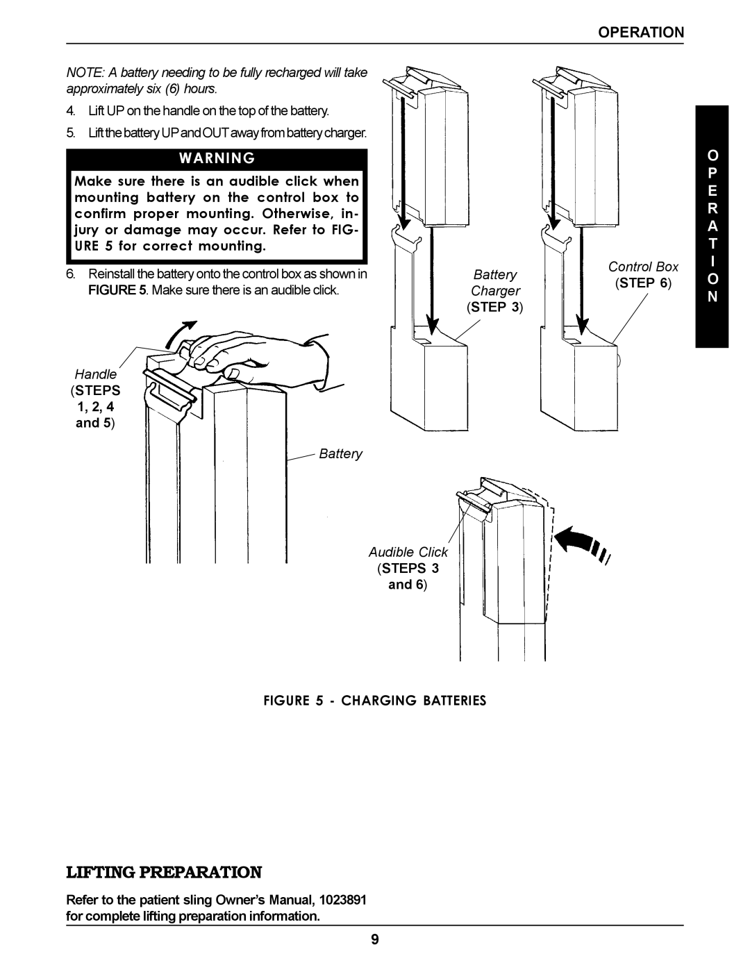 Invacare RPS350-1E manual Lifting Preparation, Steps 