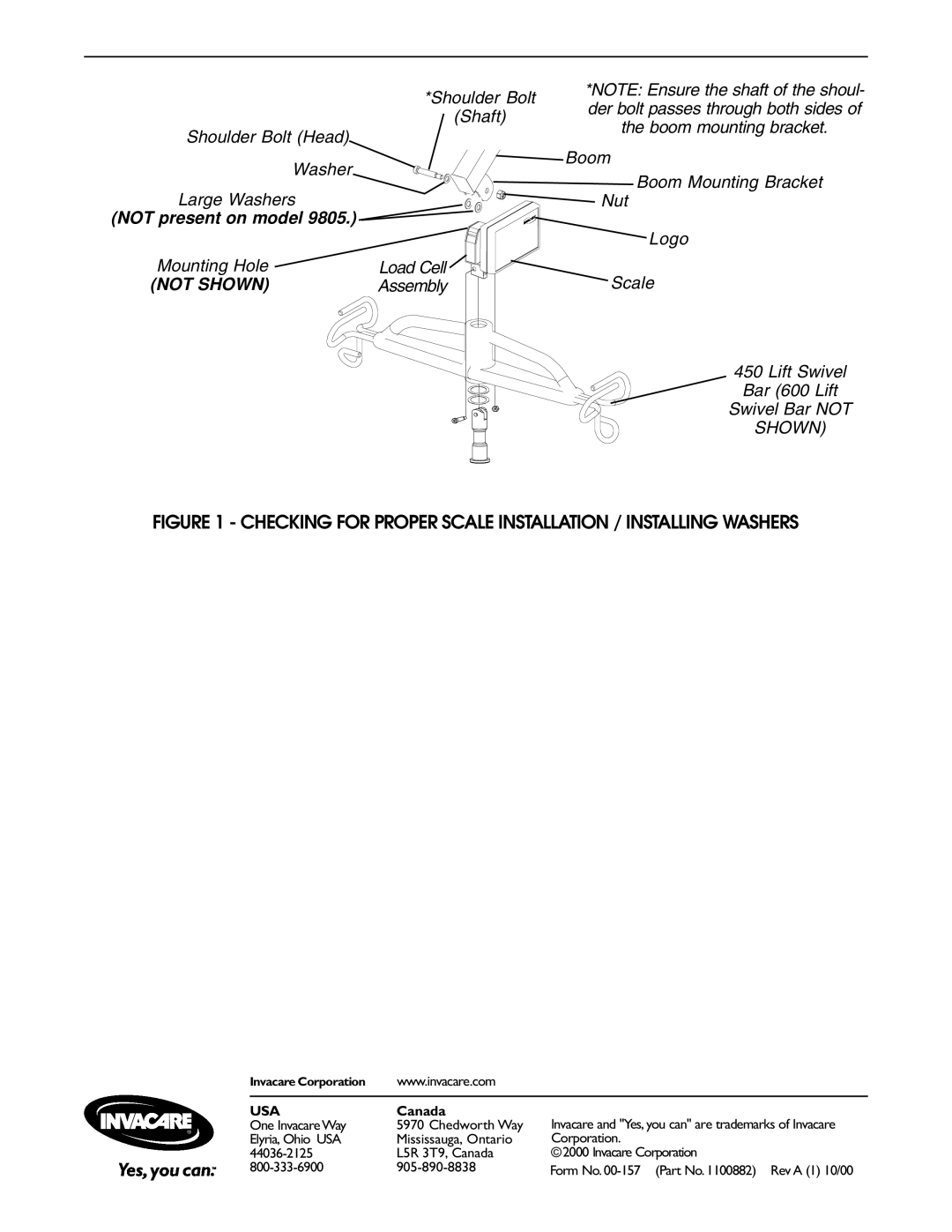 Invacare RSC600 operating instructions Not present on model 