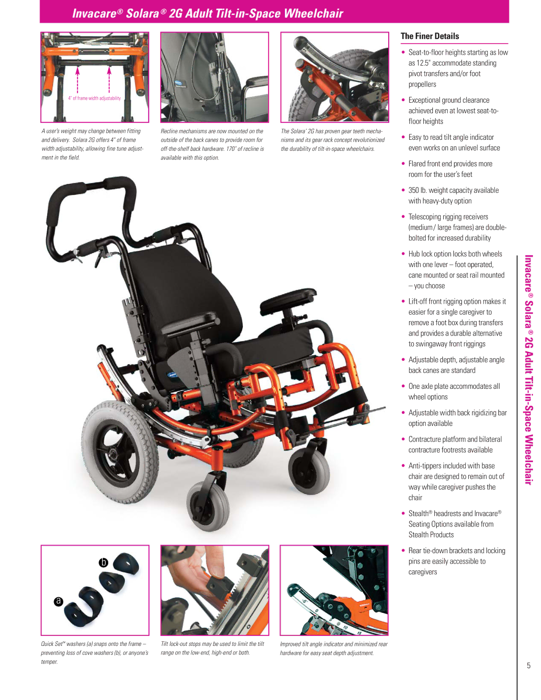 Invacare Compass XE manual Finer Details, Delivery. Solara 2G offers 4 of frame 