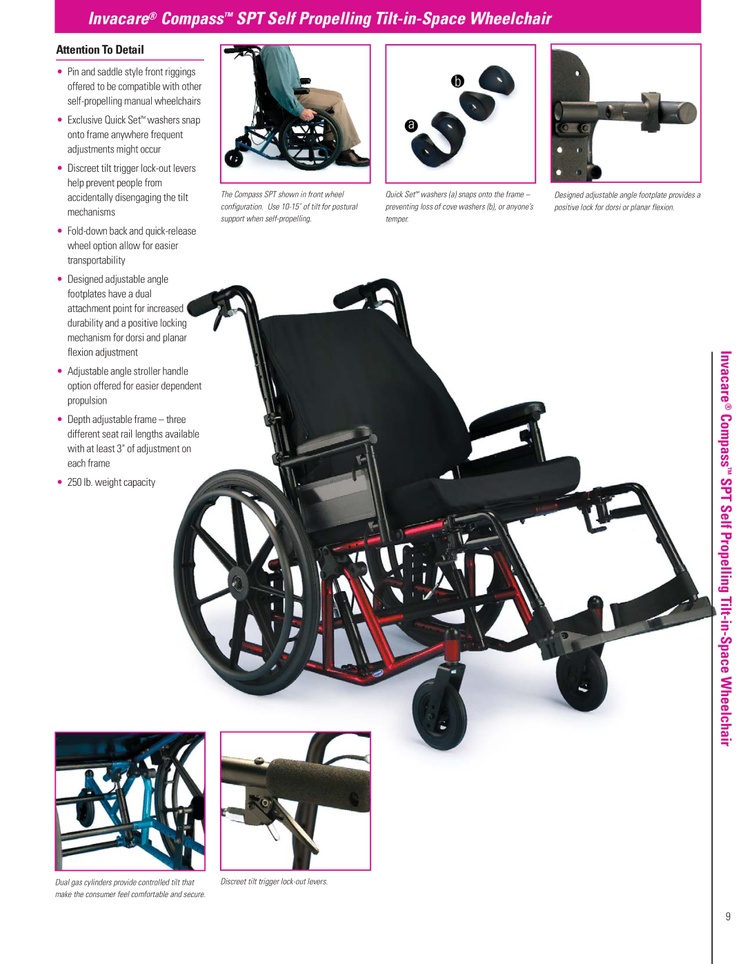 Invacare Compass XE, Solara 2G manual 250 lb. weight capacity 