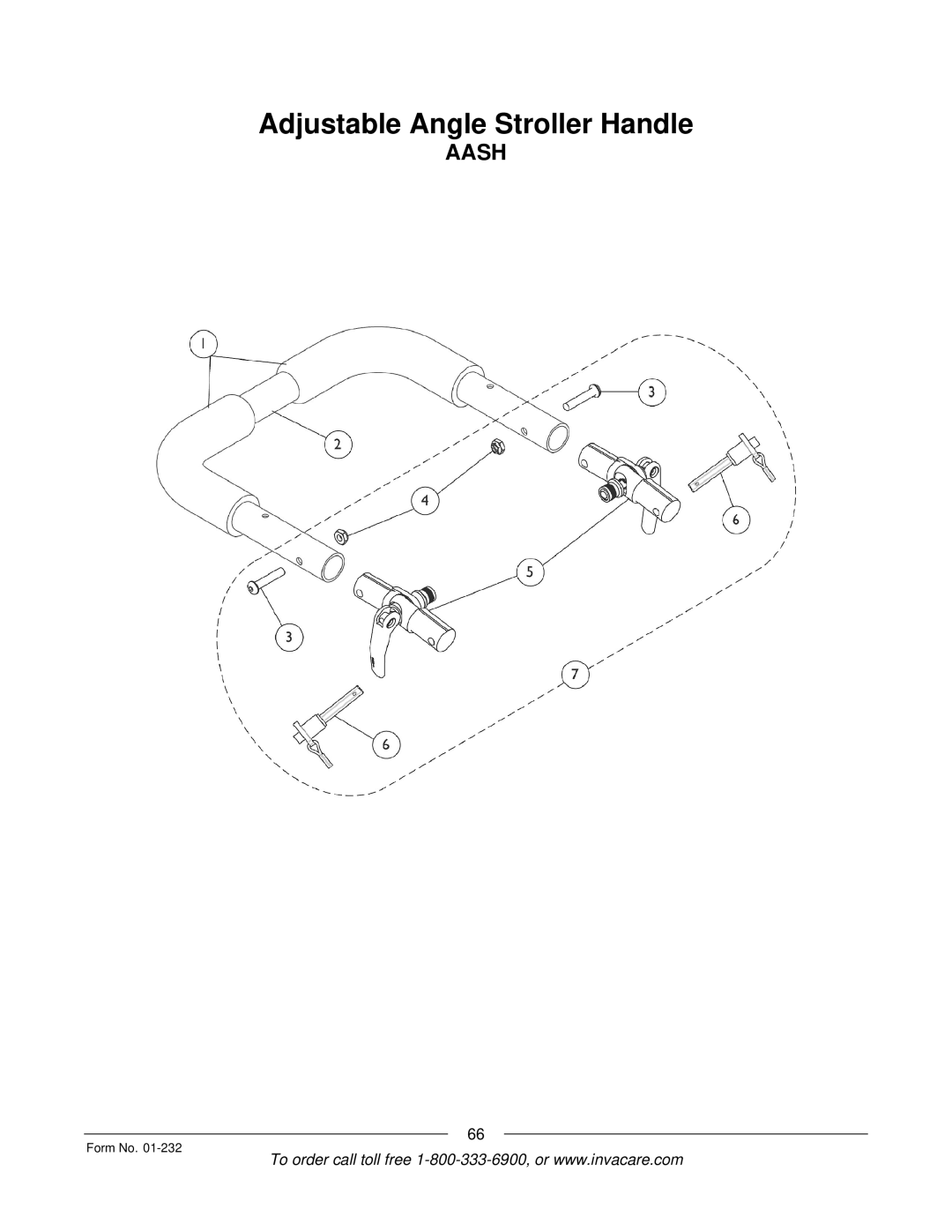 Invacare Solara jr manual Adjustable Angle Stroller Handle 