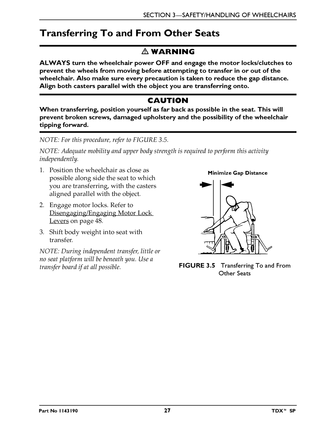 Invacare SP manual Transferring To and From Other Seats 