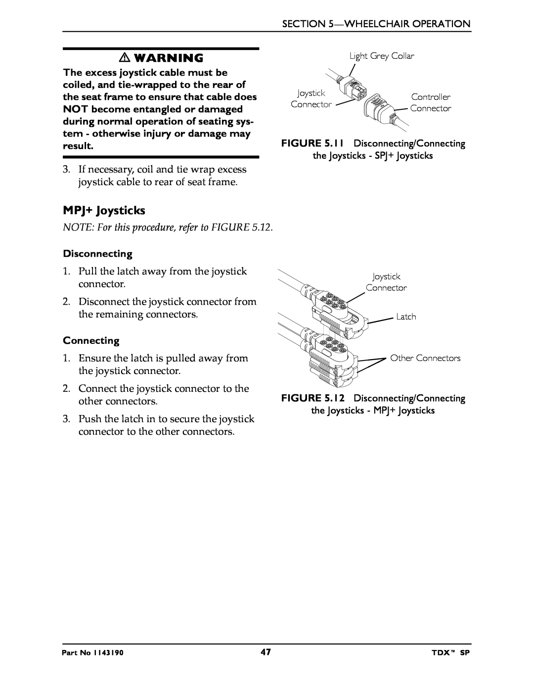 Invacare SP manual MPJ+ Joysticks, NOTE For this procedure, refer to FIGURE 