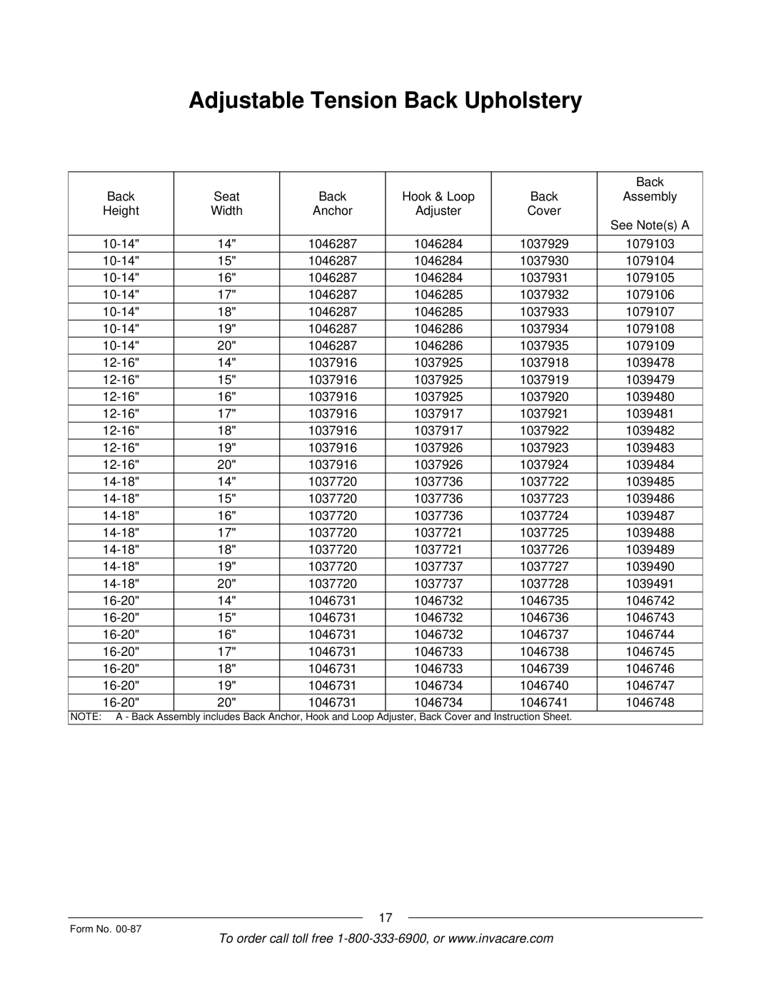 Invacare Spyder manual Instruction Sheet Form No 