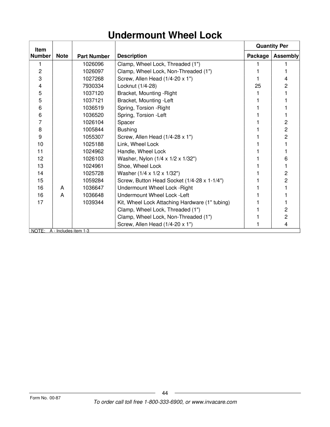 Invacare Spyder manual Includes 