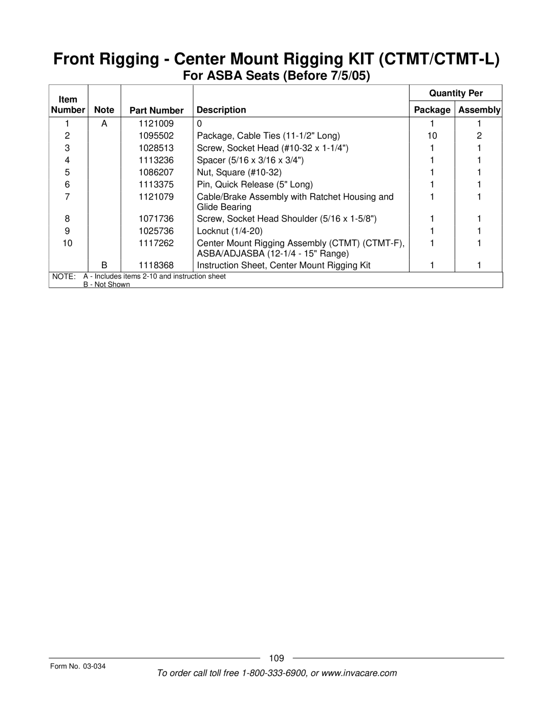 Invacare Storm Series manual 109 