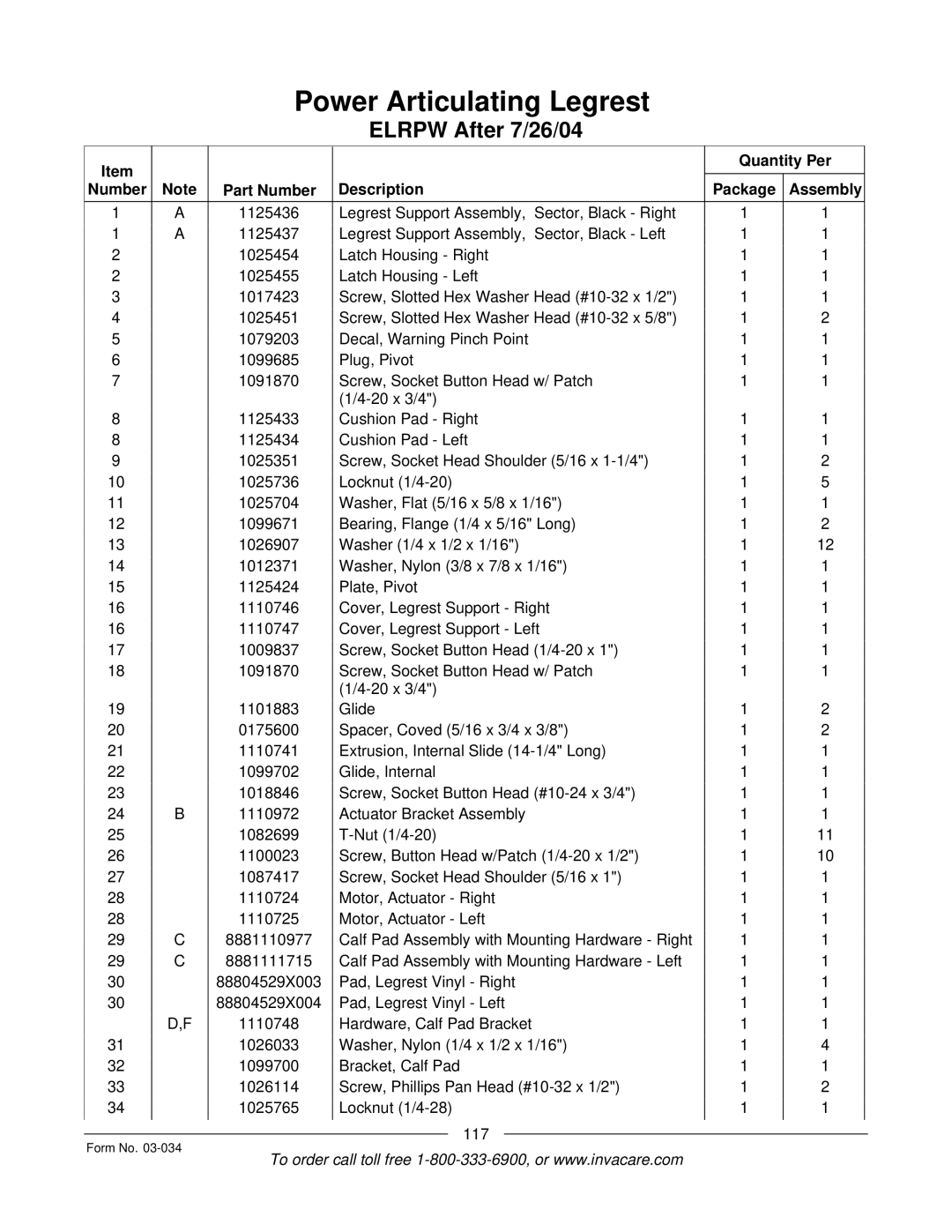 Invacare Storm Series manual Elrpw After 7/26/04 