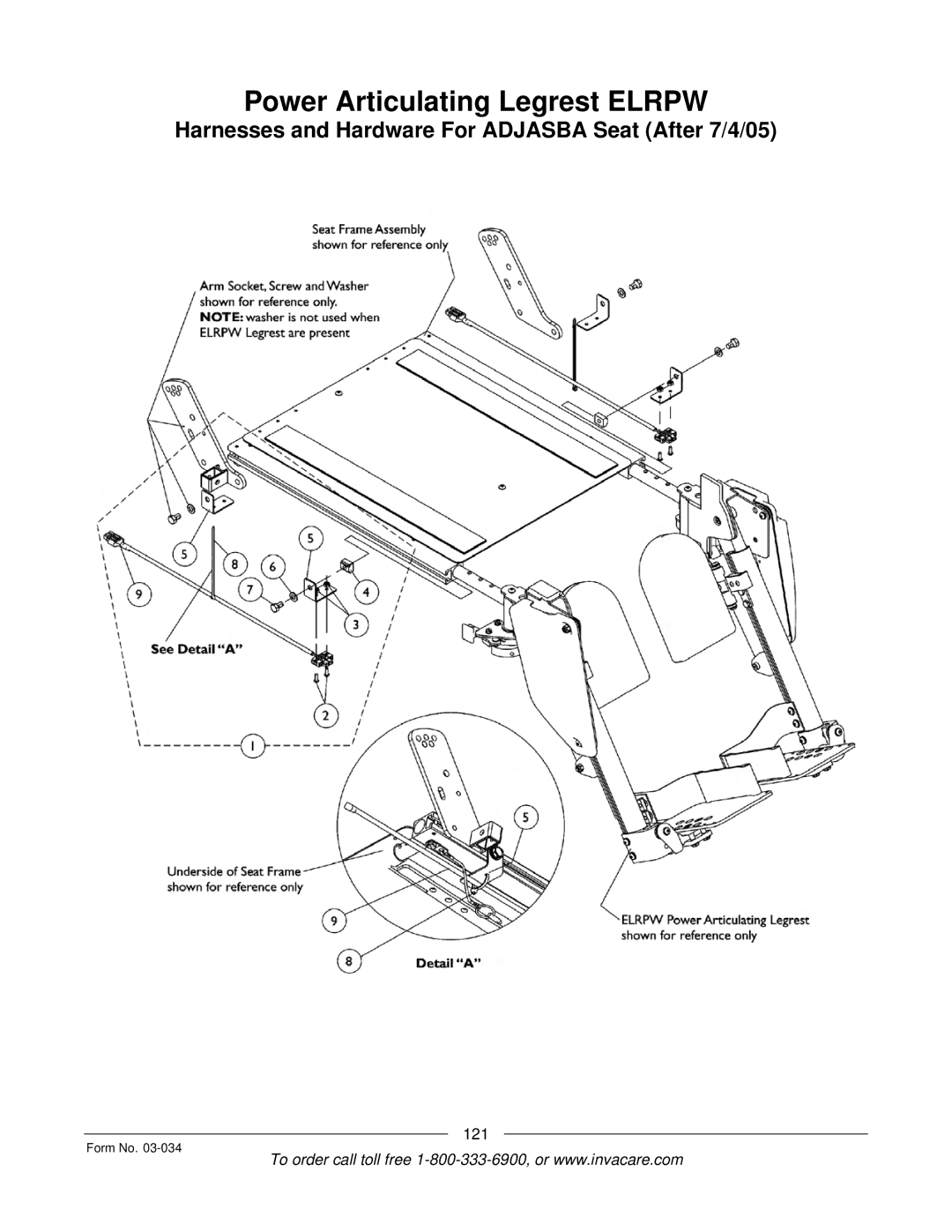 Invacare Storm Series manual Harnesses and Hardware For Adjasba Seat After 7/4/05 