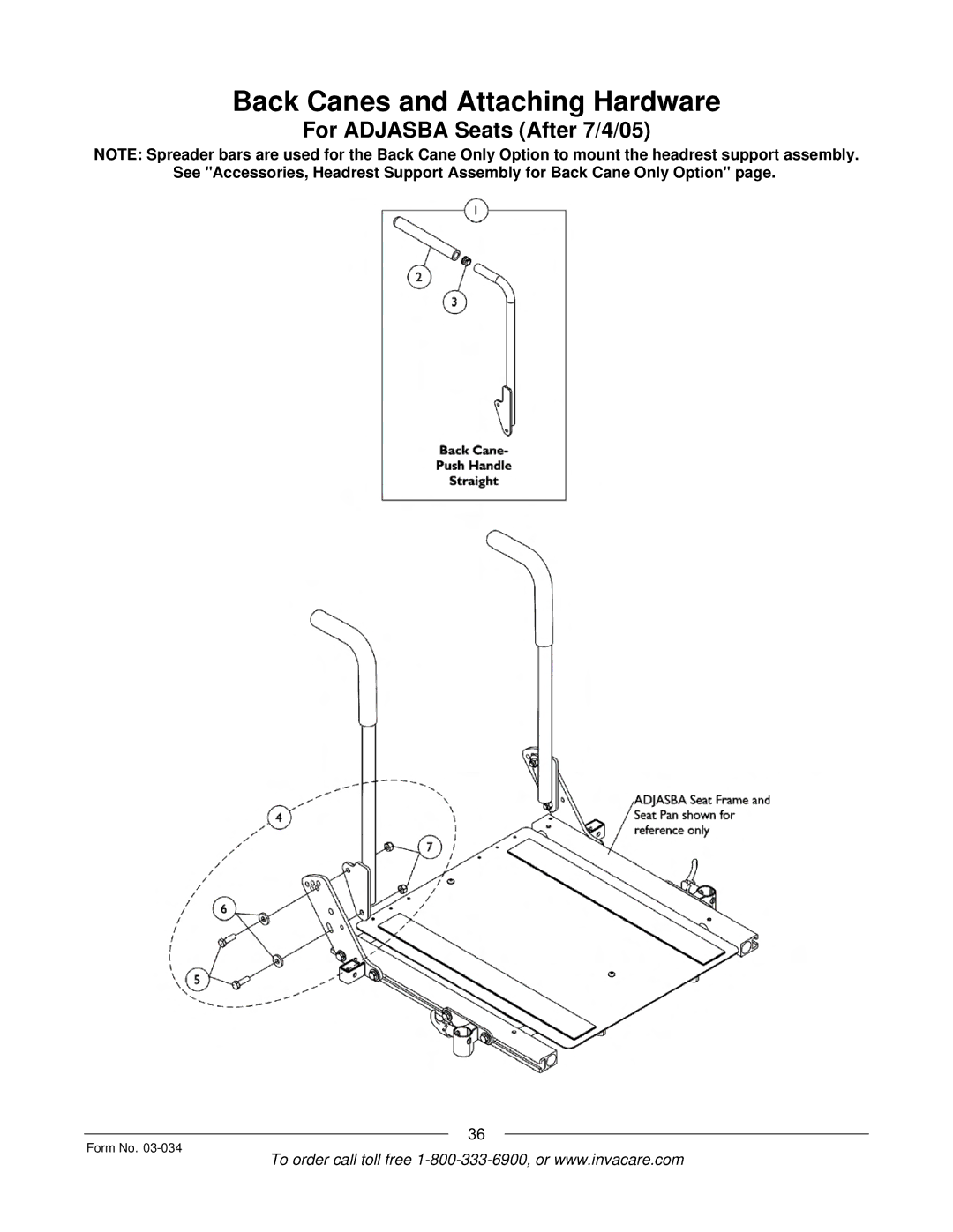 Invacare Storm Series manual For Adjasba Seats After 7/4/05 