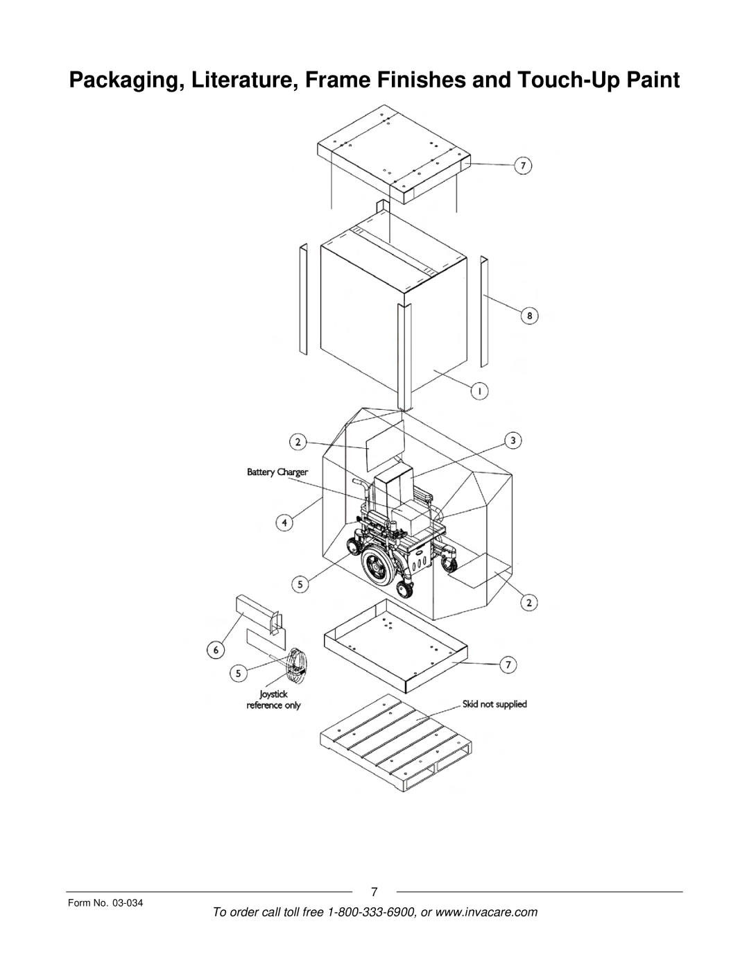 Invacare Storm Series manual Packaging, Literature, Frame Finishes and Touch-Up Paint 