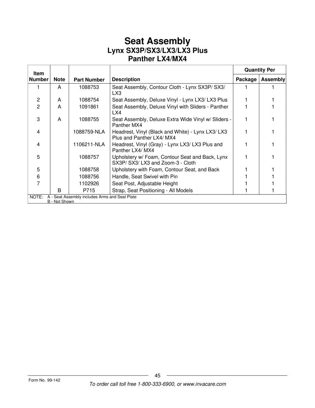 Invacare SX3P manual LX3 