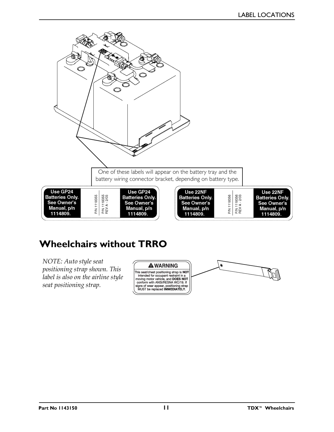 Invacare TDX 3 SE, TDX 5, TDX 4 manual Wheelchairs without Trro 