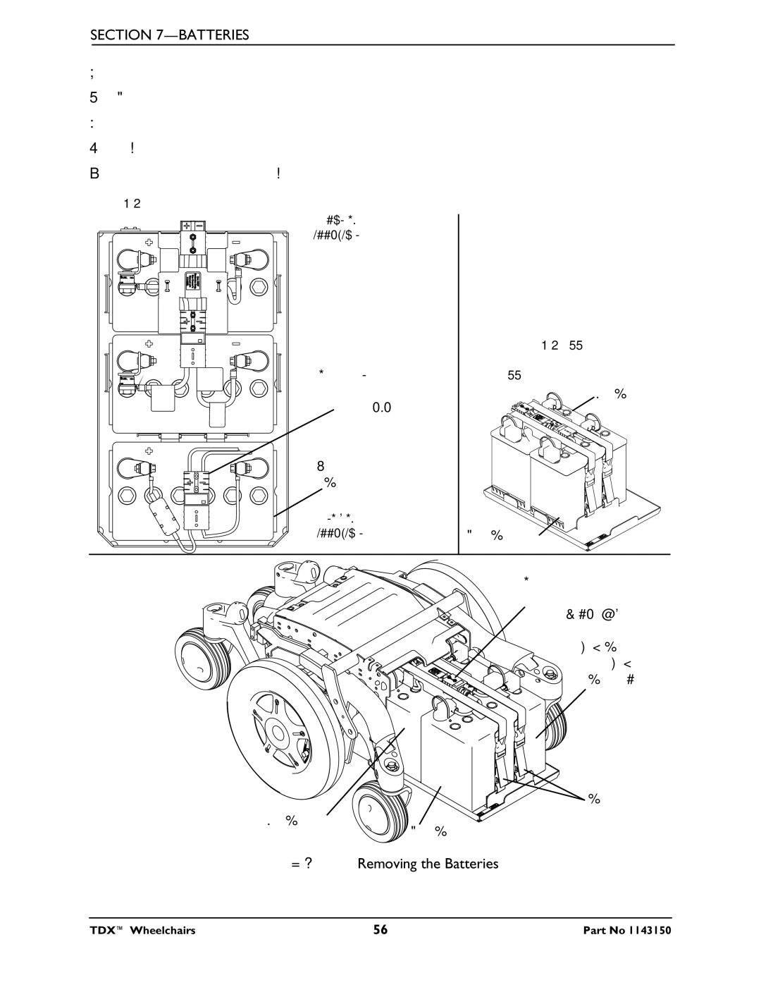 Invacare TDX 3 SE, TDX 5, TDX 4 manual Removing the Batteries 