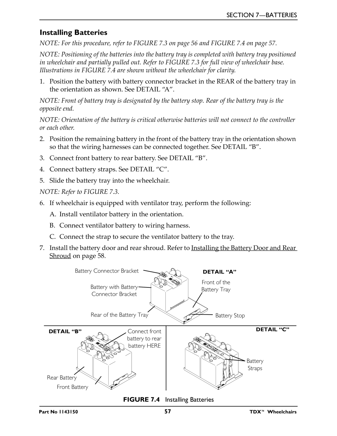 Invacare TDX 5, TDX 3 SE, TDX 4 manual Installing Batteries 