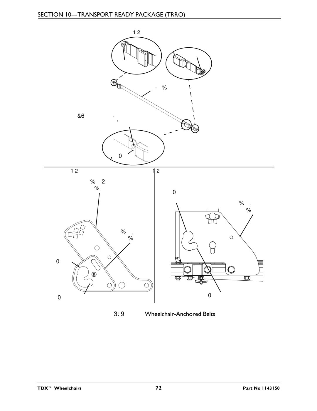 Invacare TDX 3 SE, TDX 5, TDX 4 manual Wheelchair-Anchored Belts 