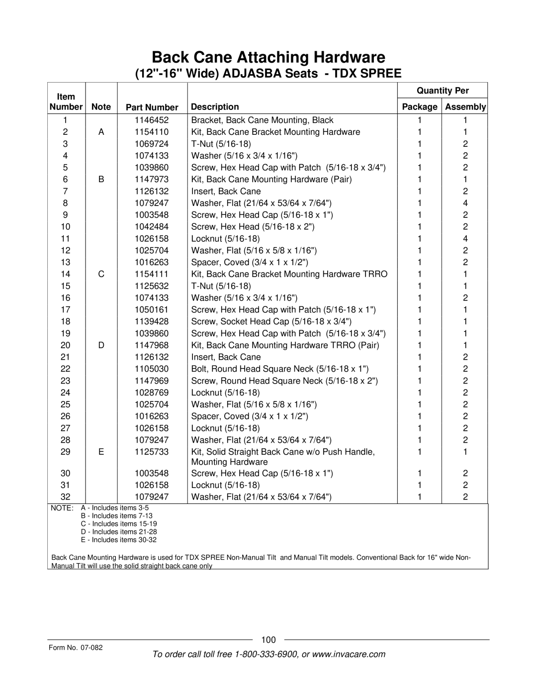 Invacare TDX SC manual 100 