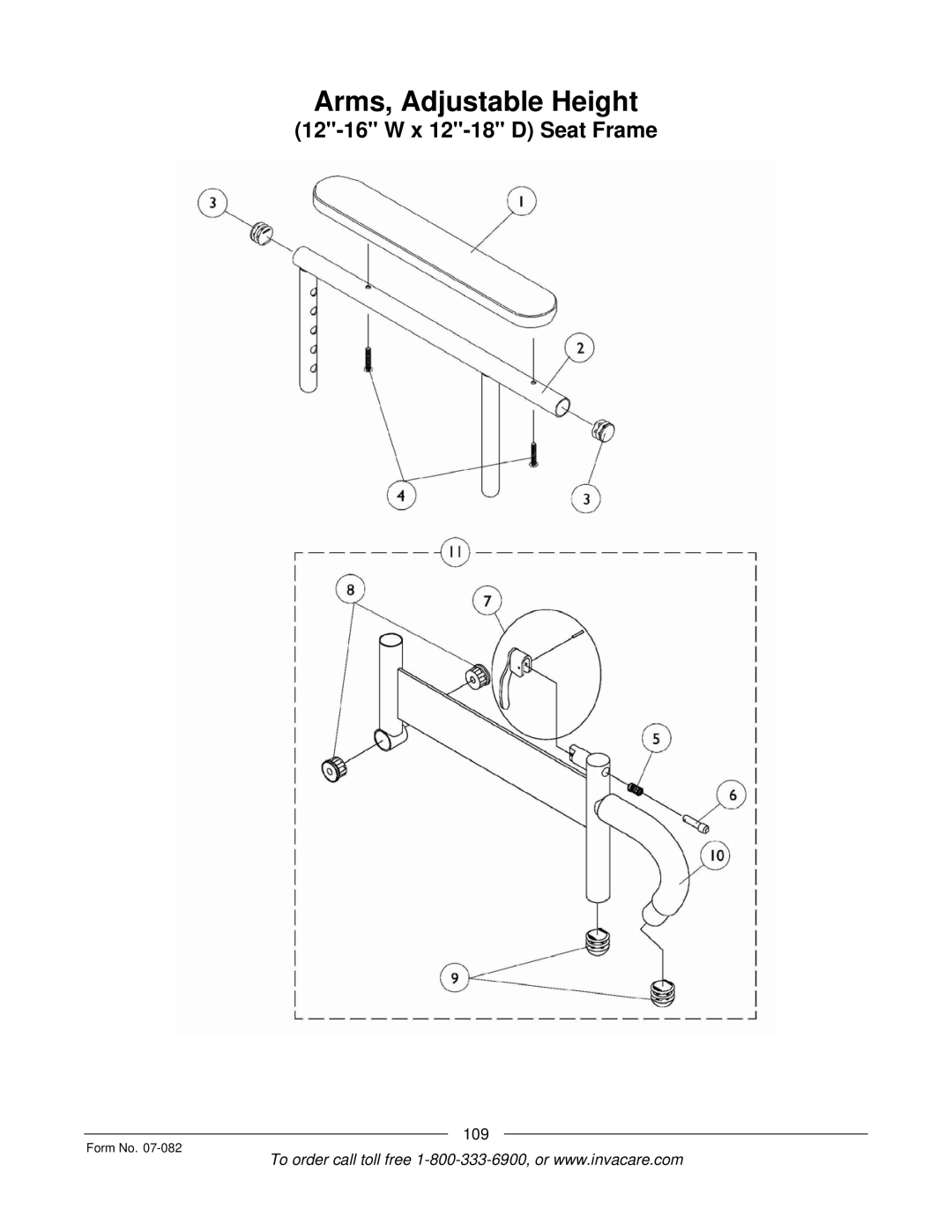 Invacare TDX SC manual Arms, Adjustable Height 