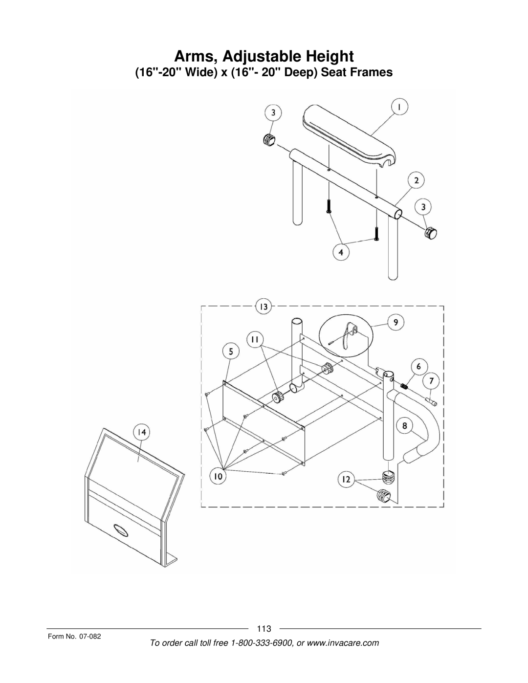 Invacare TDX SC manual Wide x 16- 20 Deep Seat Frames 