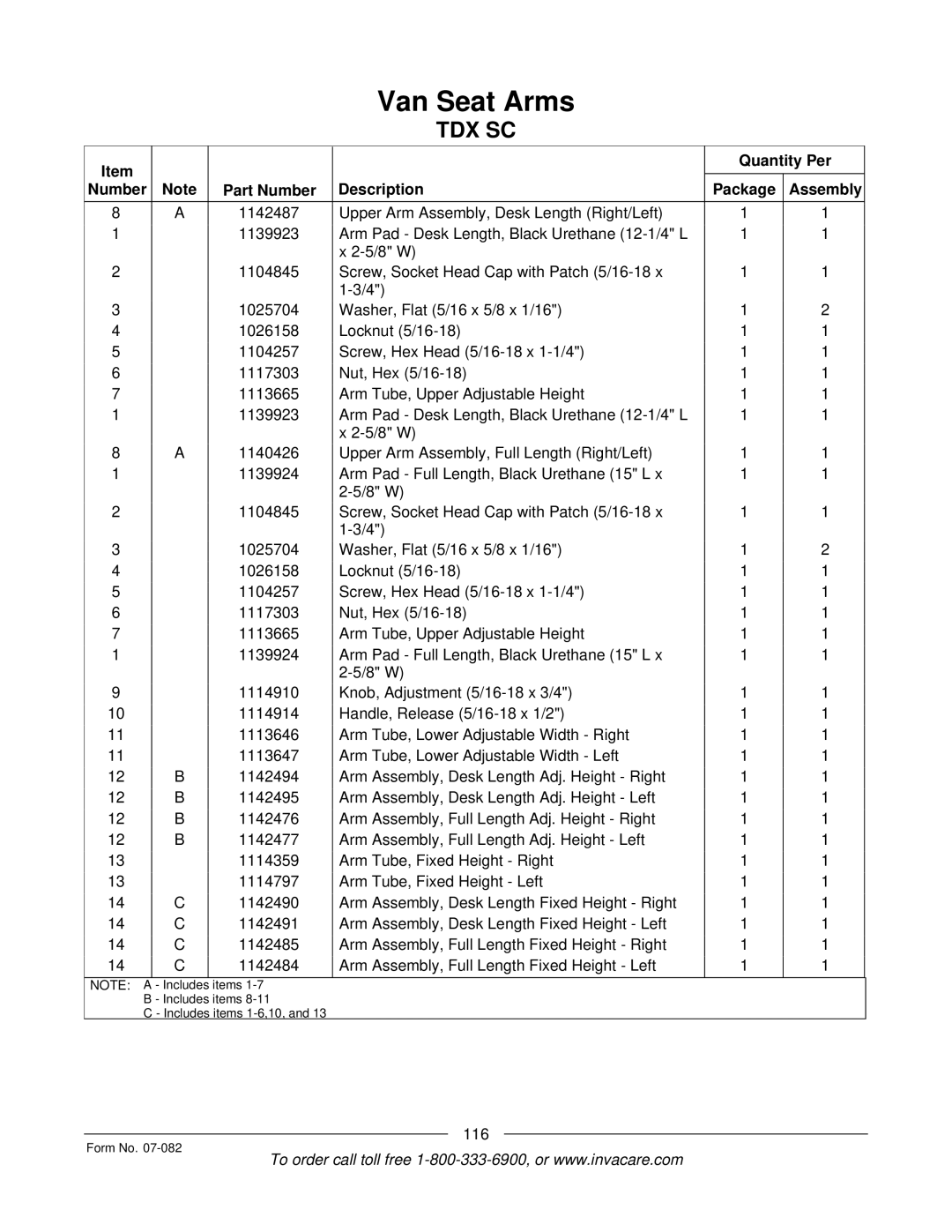 Invacare TDX SC manual 116 