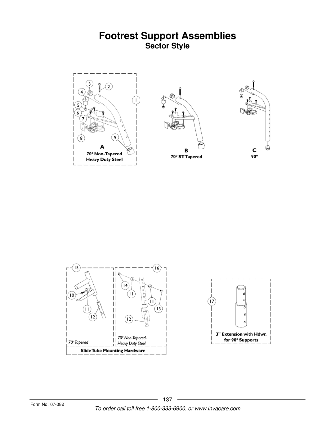 Invacare TDX SC manual Footrest Support Assemblies 