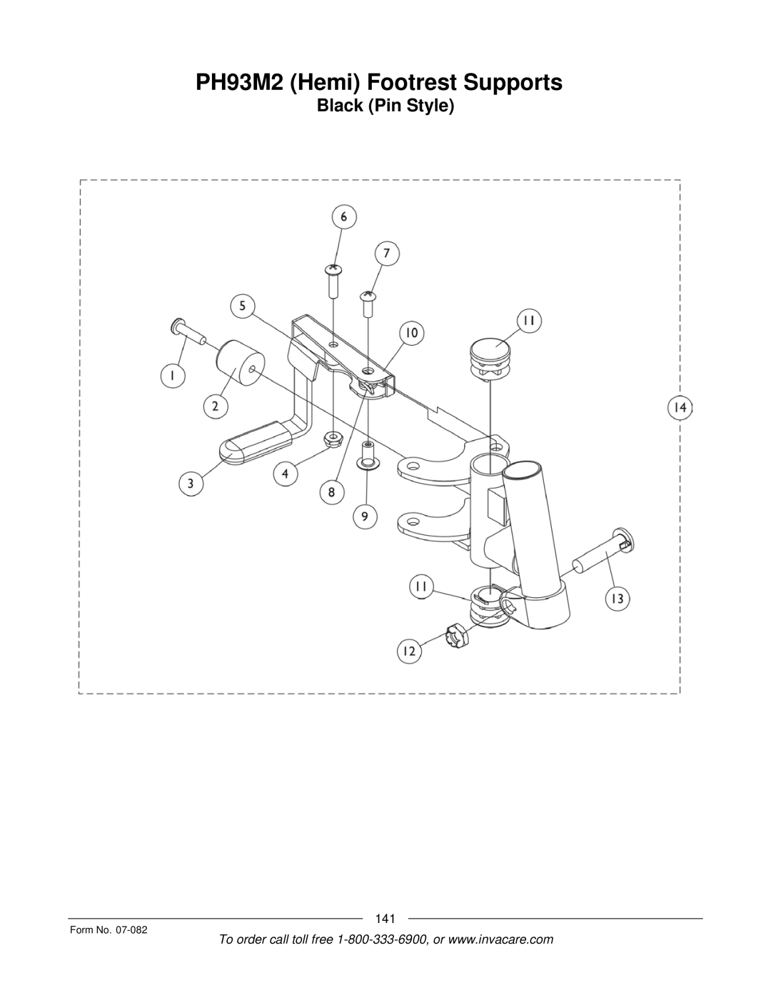 Invacare TDX SC manual PH93M2 Hemi Footrest Supports 