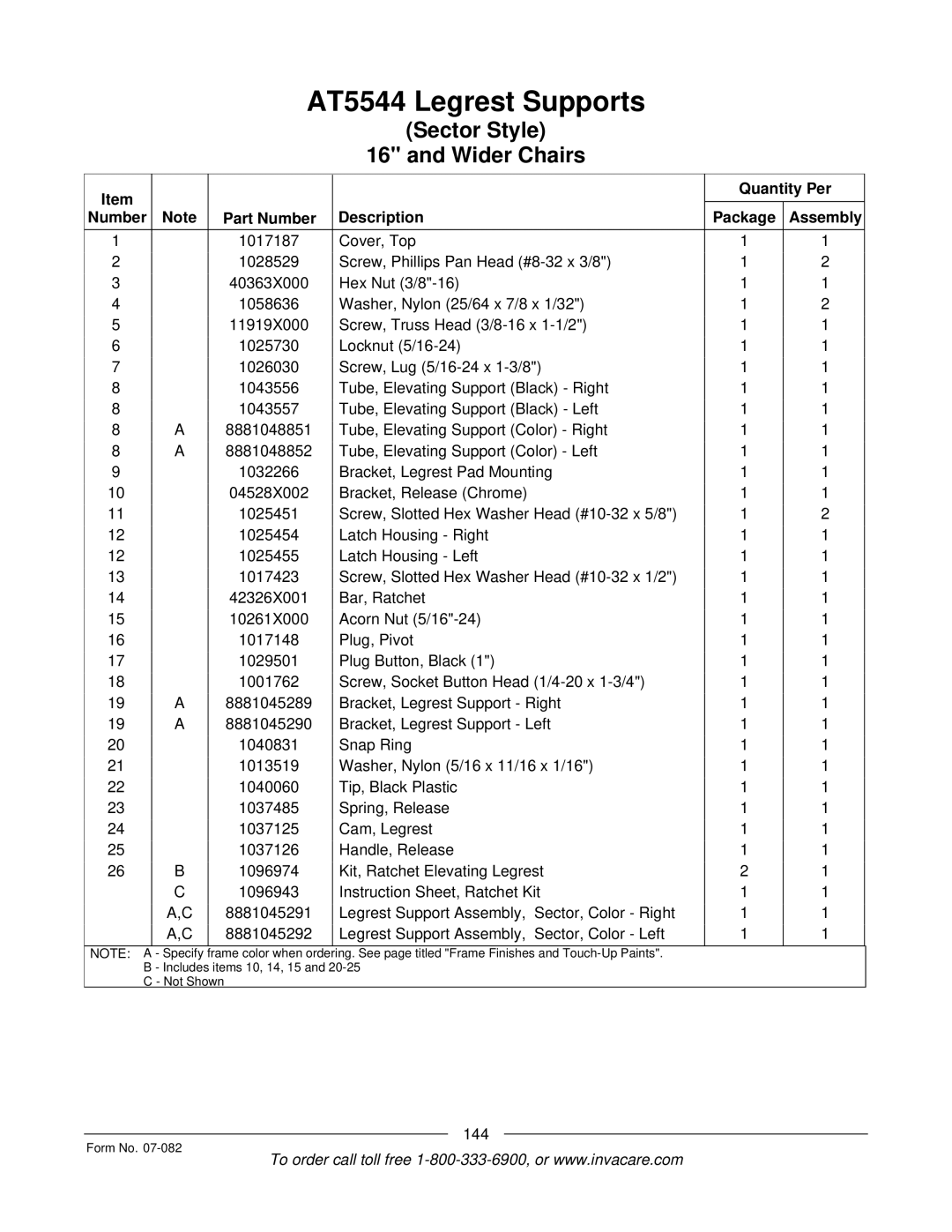 Invacare TDX SC manual 144 