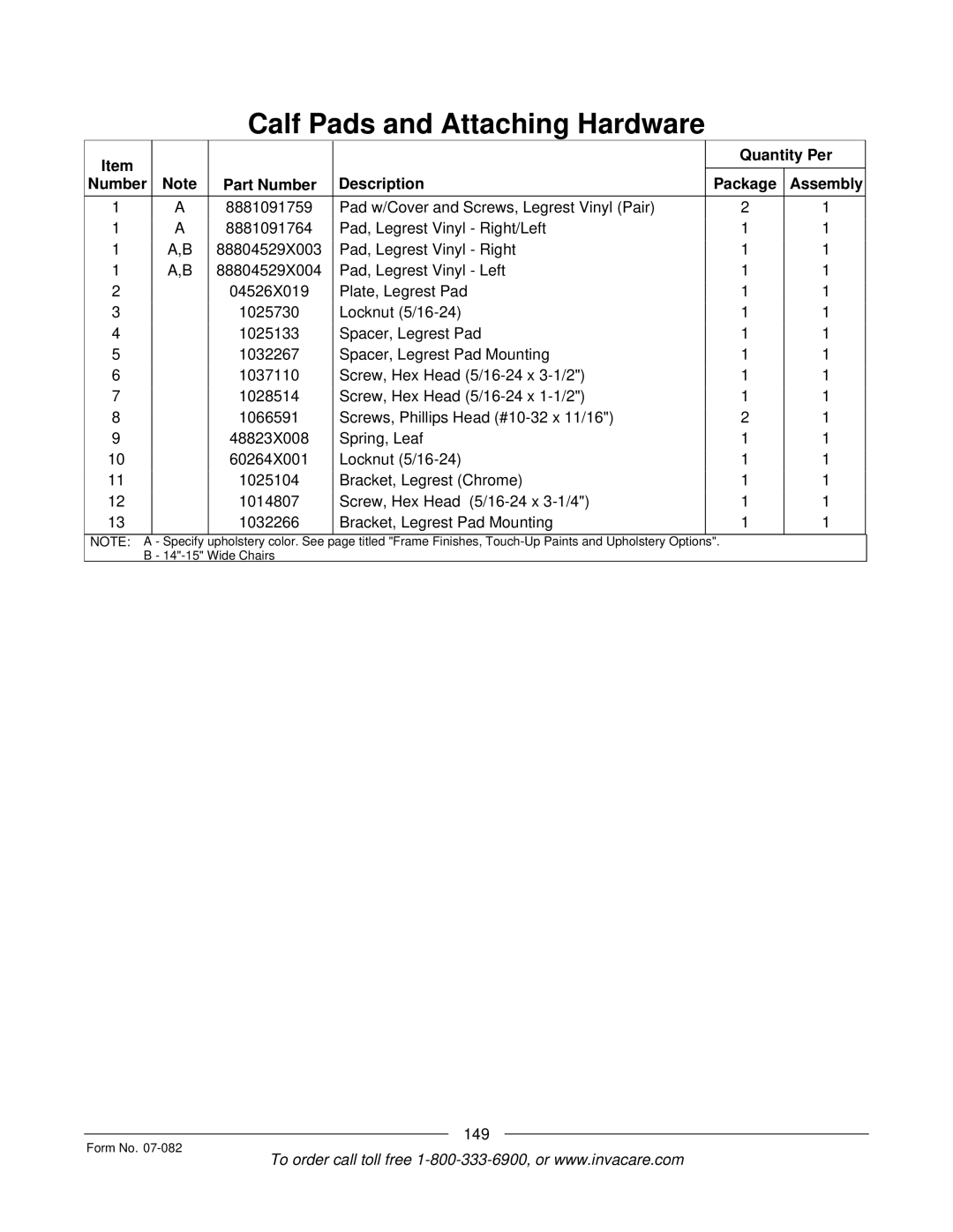 Invacare TDX SC manual 149 