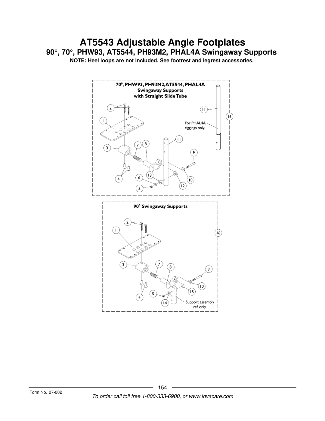 Invacare TDX SC manual AT5543 Adjustable Angle Footplates 