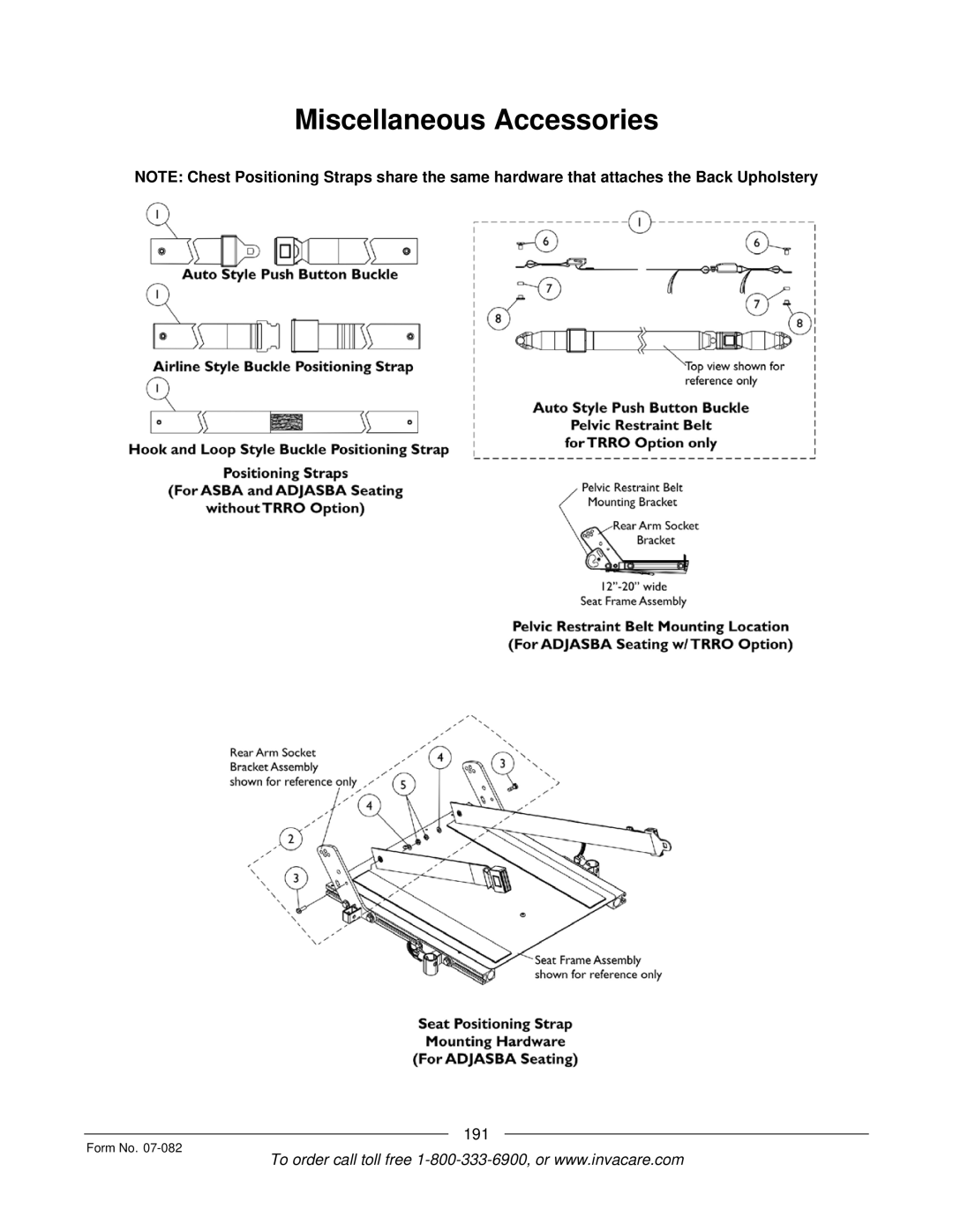 Invacare TDX SC manual Miscellaneous Accessories 