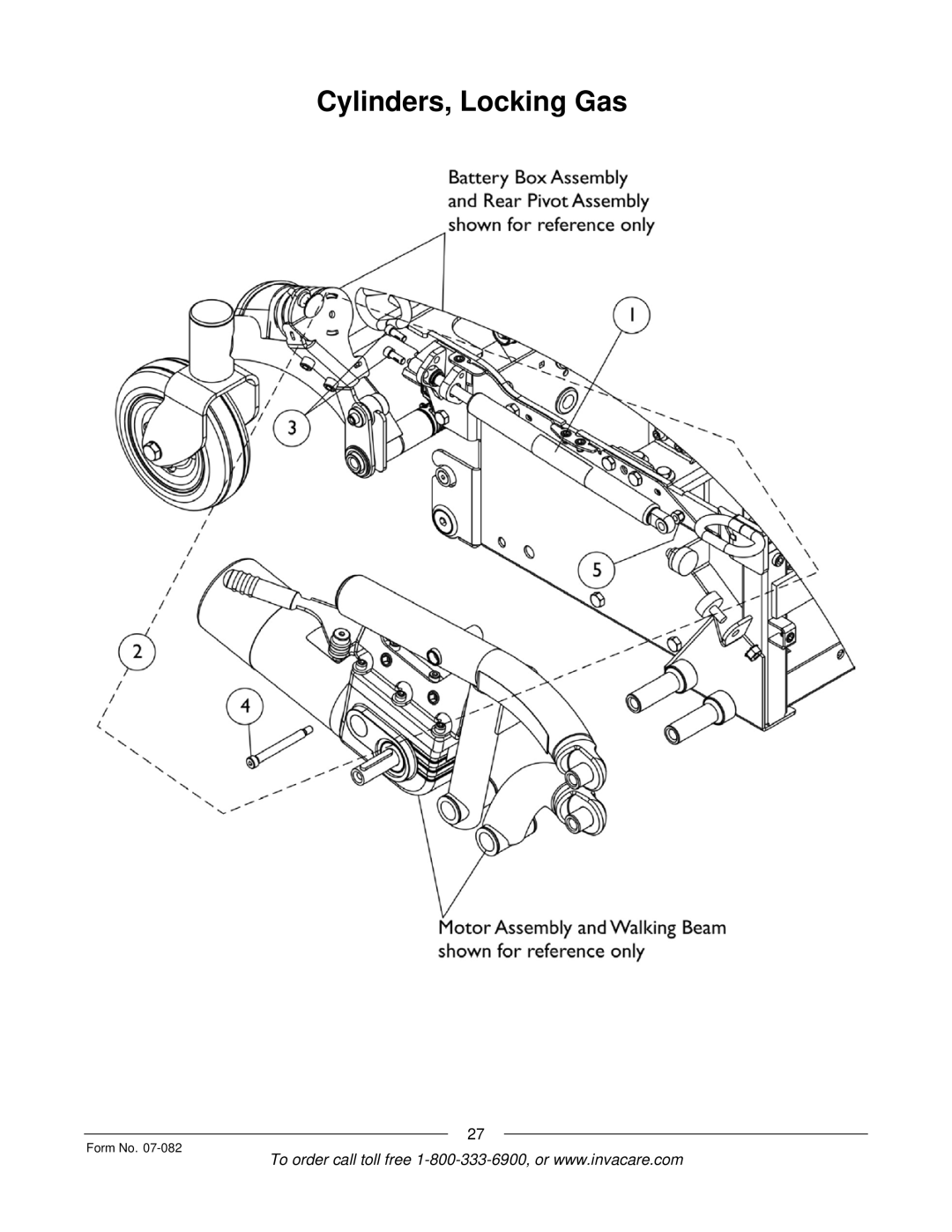 Invacare TDX SC manual Cylinders, Locking Gas 