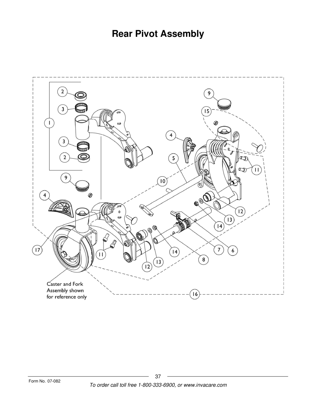 Invacare TDX SC manual Rear Pivot Assembly 