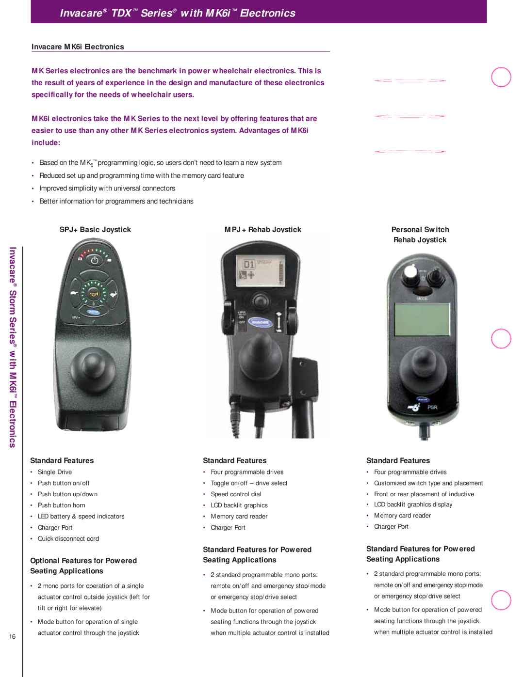 Invacare manual Invacare TDX Series with MK6i Electronics, Invacare Storm Series with MK6i Electronics 