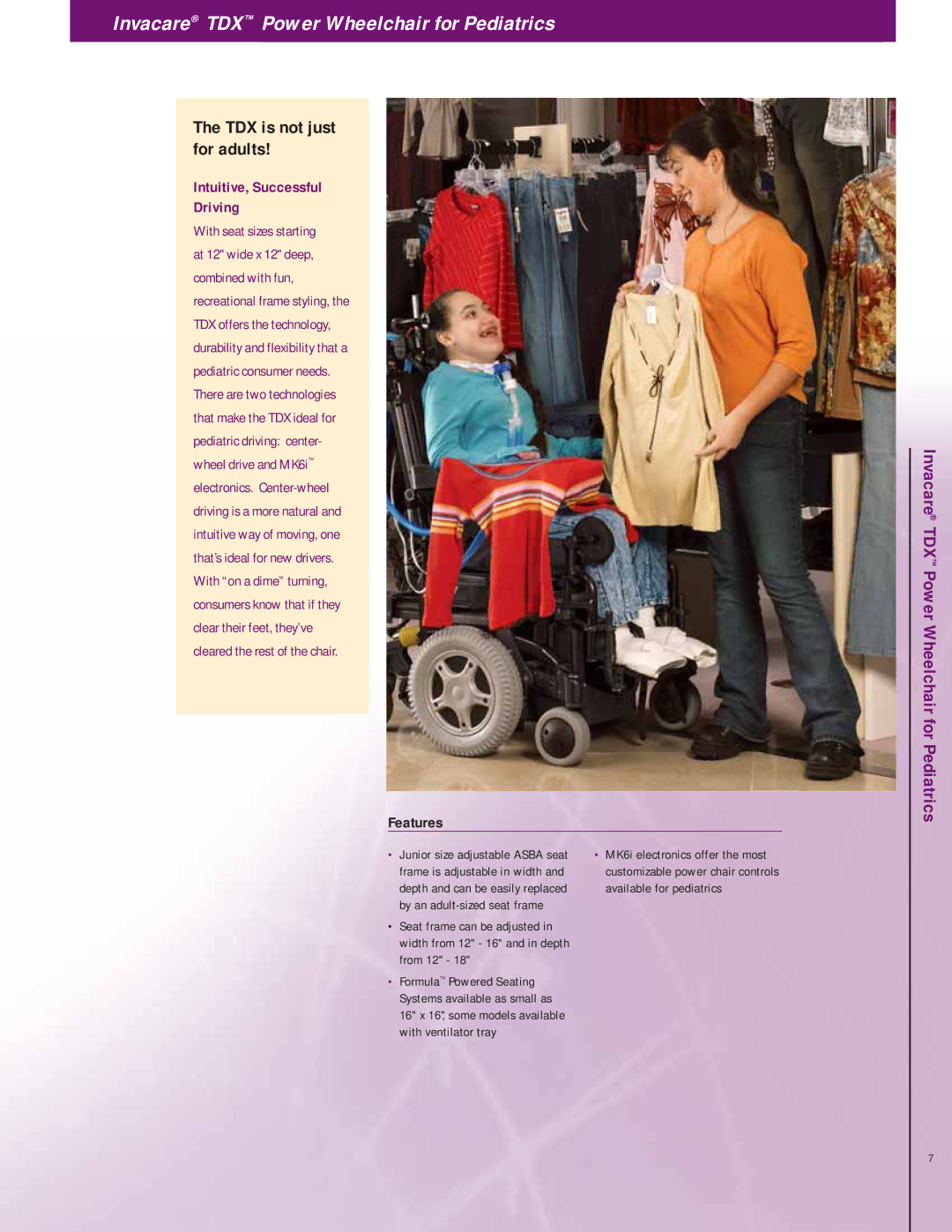 Invacare TDX Series manual Intuitive, Successful Driving, Features 