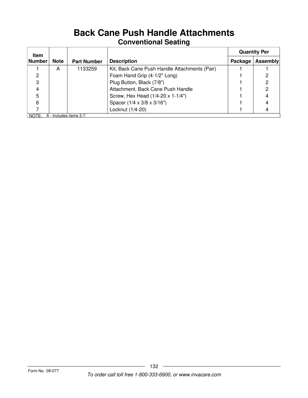 Invacare TDX SPREE manual 132 