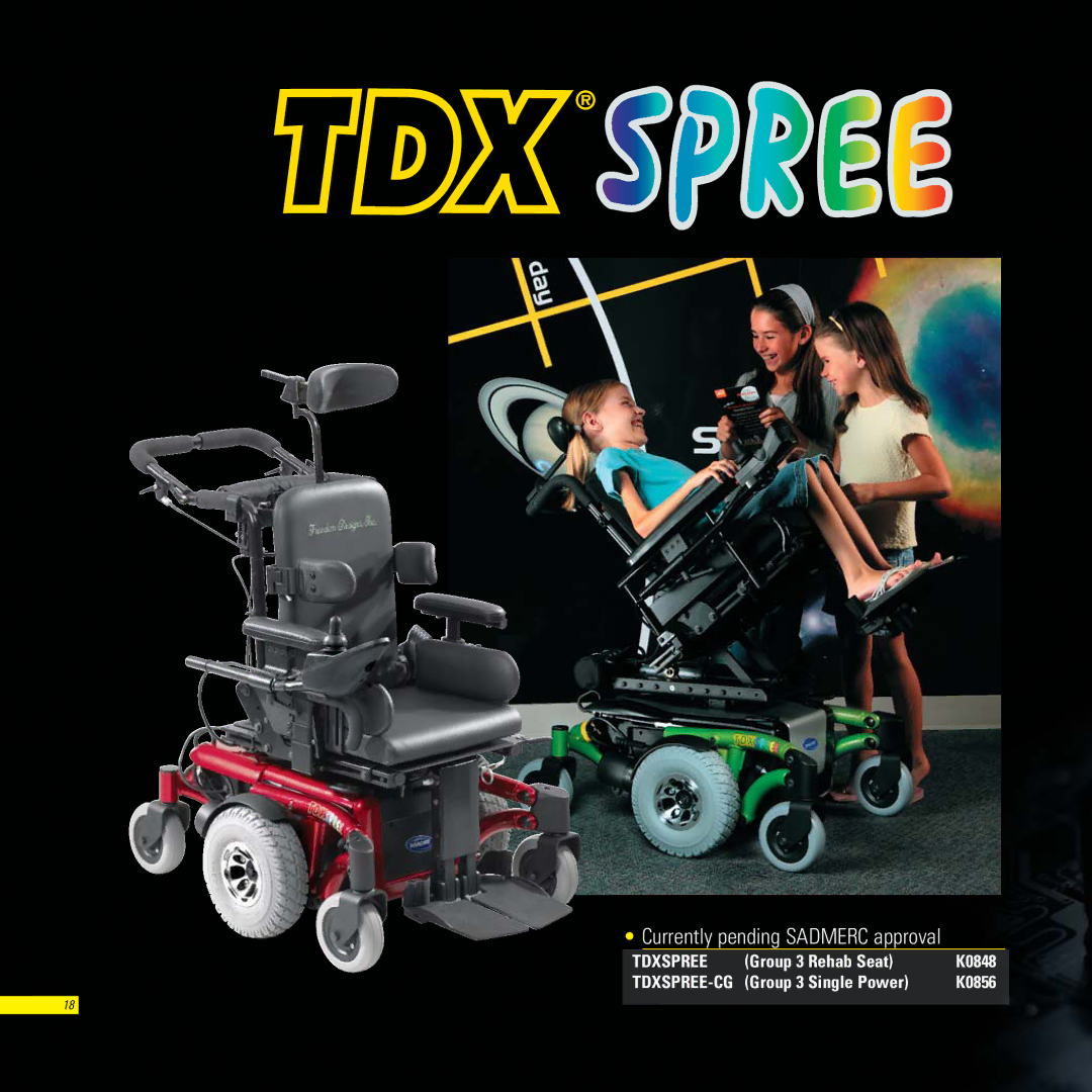 Invacare TDXSR, TDXSP, TDXSC manual Currently pending Sadmerc approval 