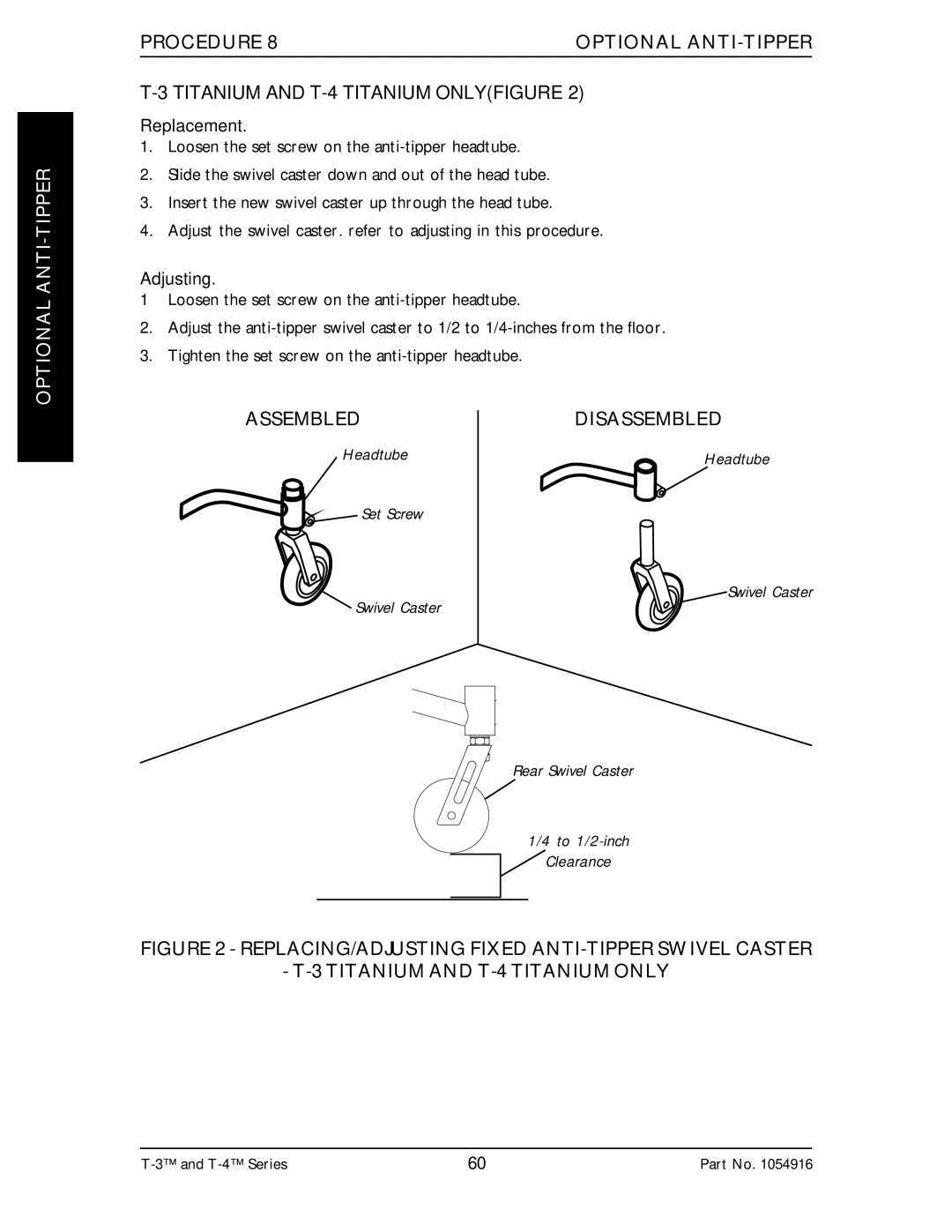 Invacare Top End T-3 manual Assembleddisassembled, Adjusting 