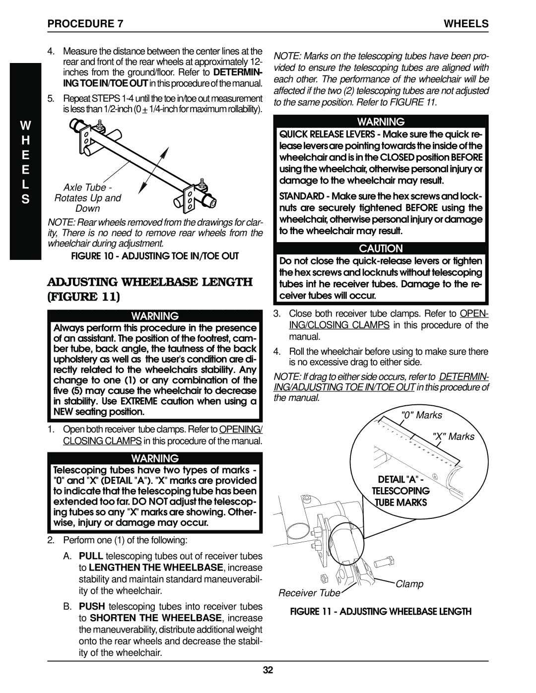 Invacare Top End Terminator Jr Adjusting Wheelbase Length Figure, ING TOE IN/TOE OUT inthisprocedureofthemanual 