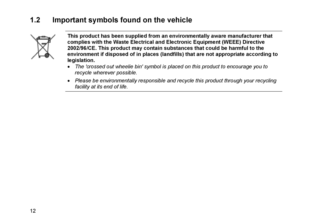 Invacare Topan user manual Important symbols found on the vehicle 