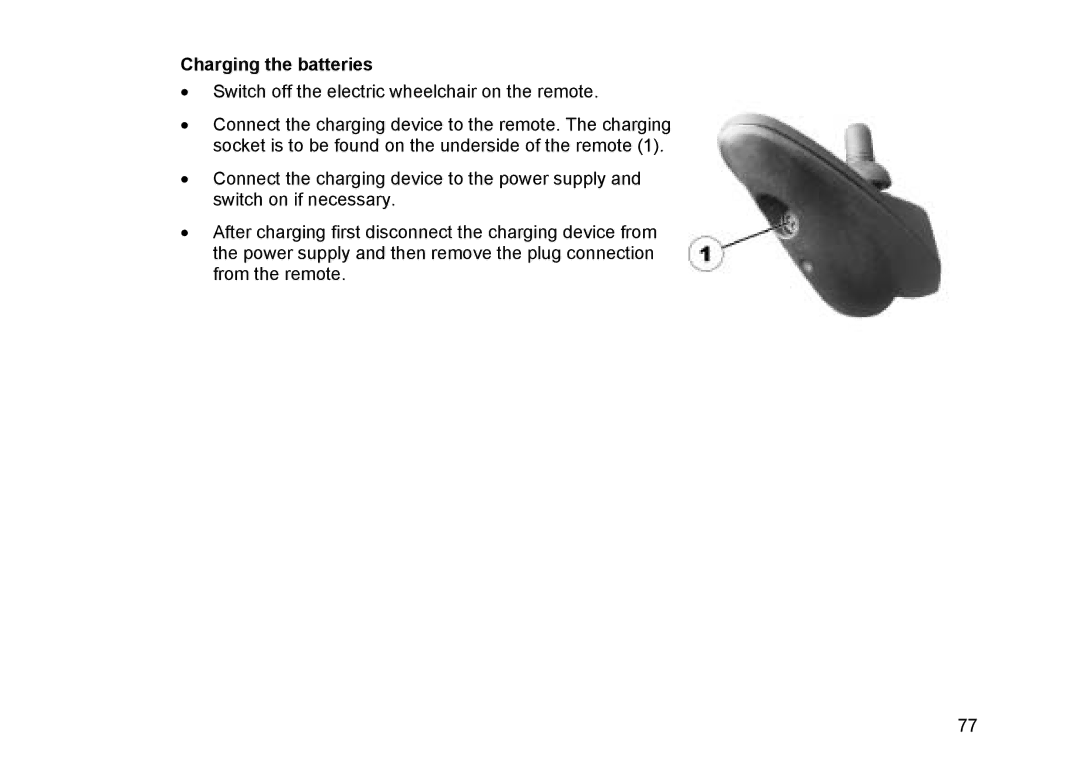 Invacare Topan user manual Charging the batteries 