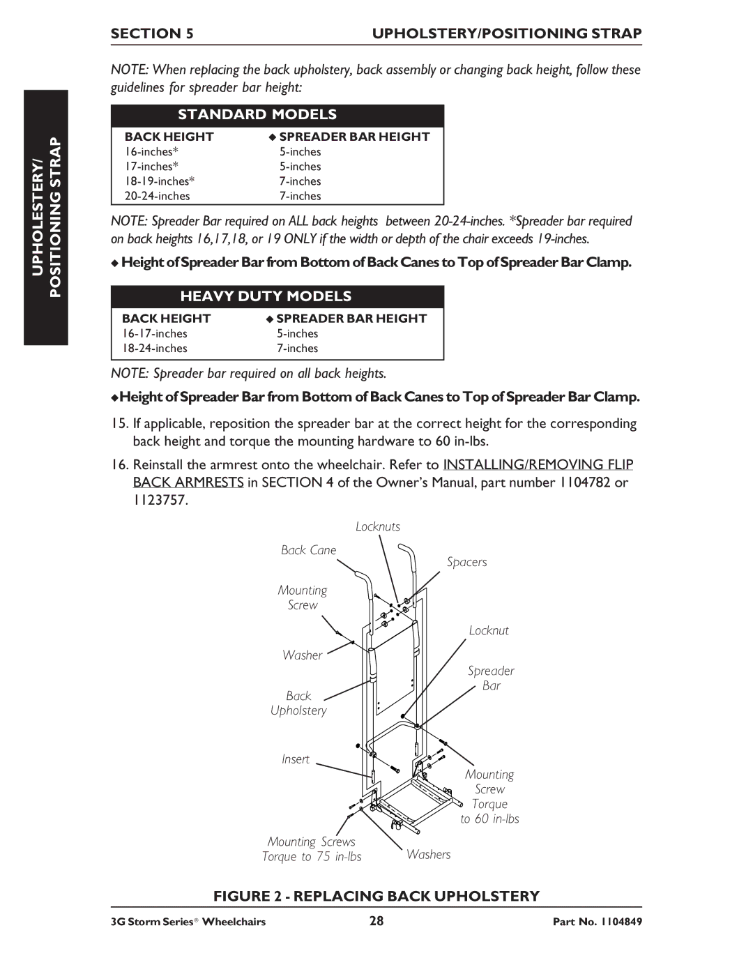 Invacare Ranger X RWD, Torque SP RWD, Arrow RWD service manual Standard Models, Heavy Duty Models 