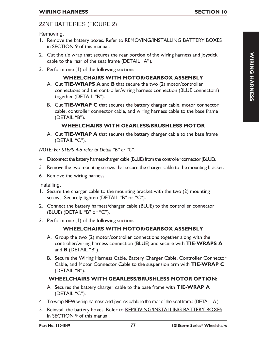 Invacare Arrow RWD, Torque SP RWD, Ranger X RWD service manual 22NF Batteries Figure 