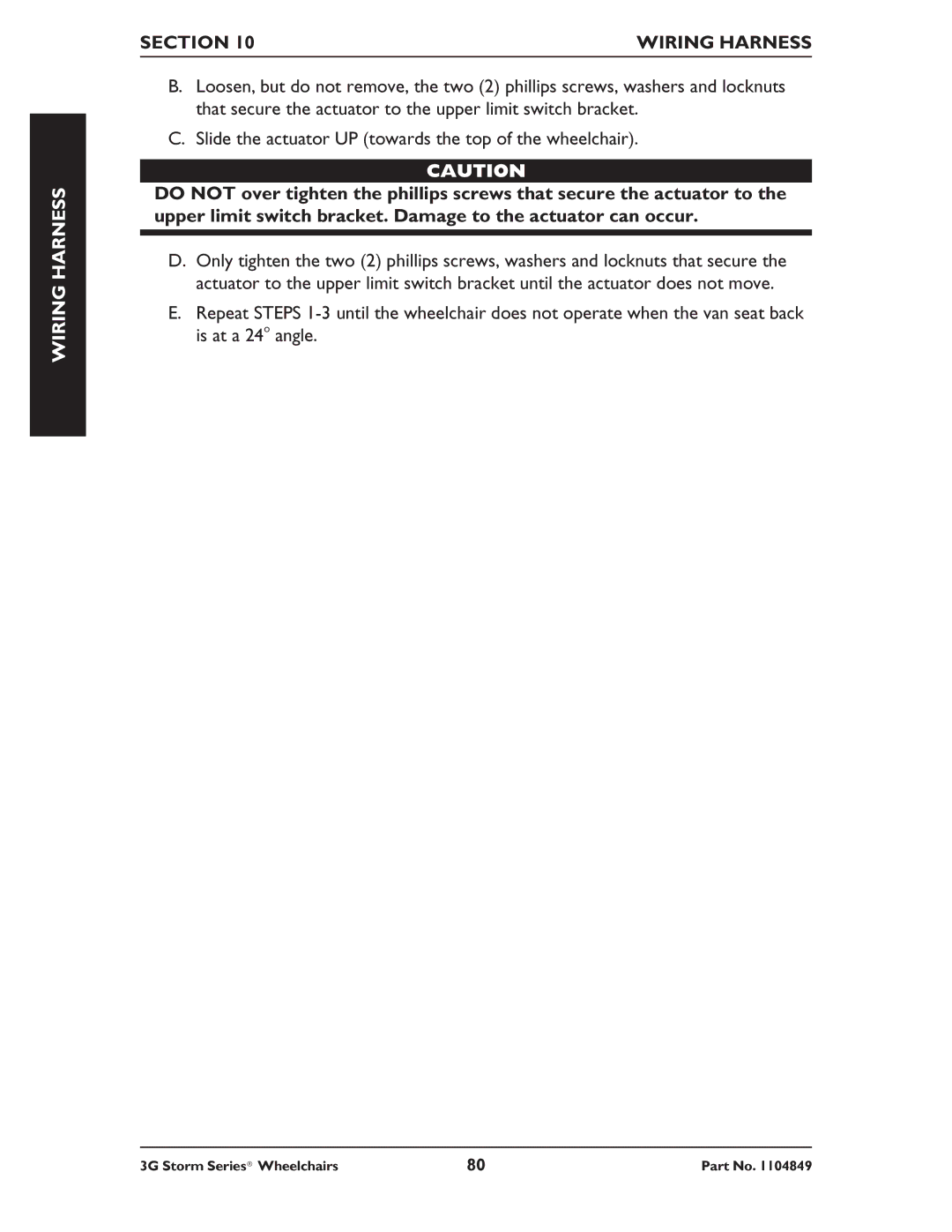 Invacare Arrow RWD, Torque SP RWD, Ranger X RWD service manual Section Wiring Harness 