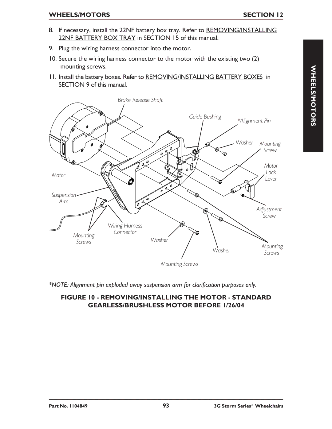 Invacare Torque SP RWD, Ranger X RWD, Arrow RWD service manual Suspension Arm 