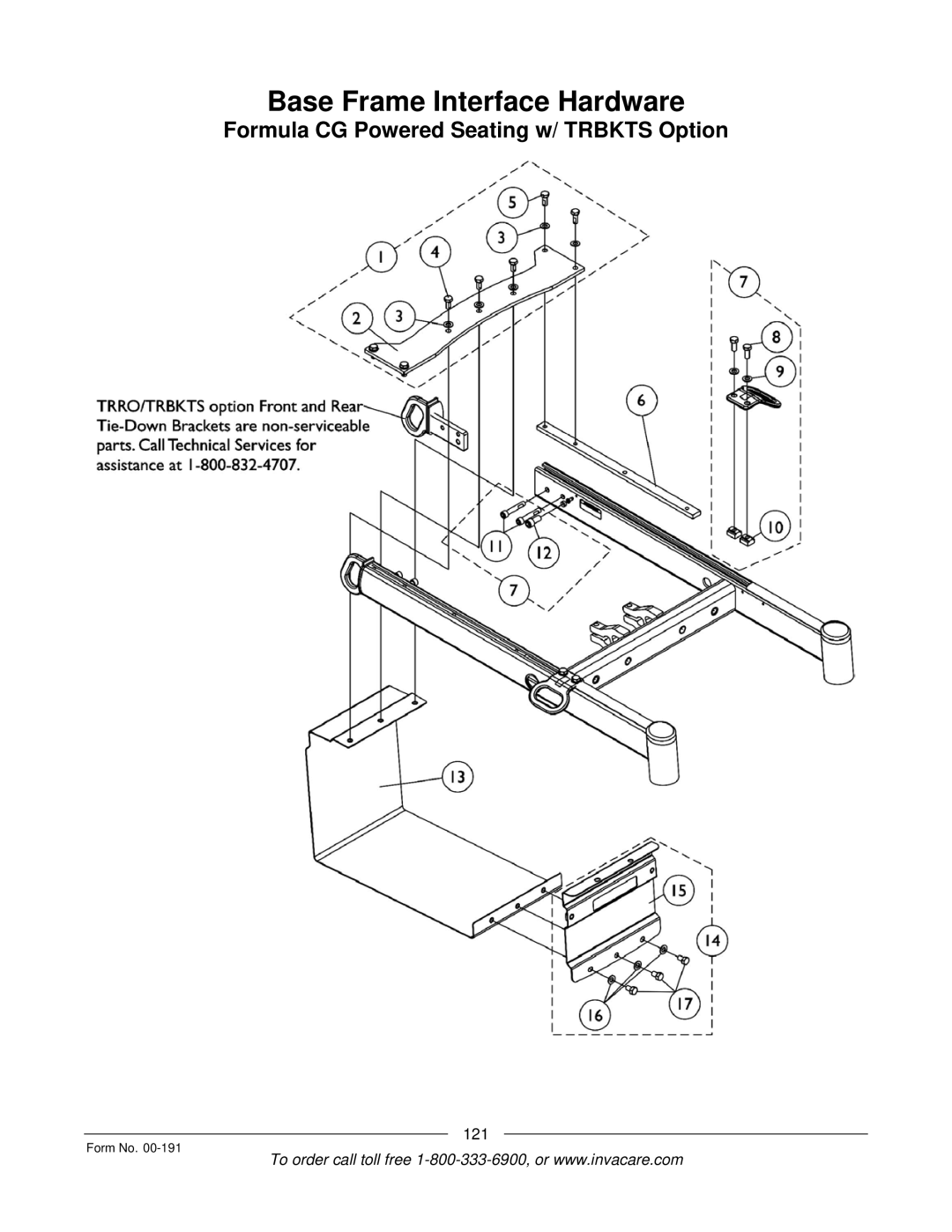 Invacare TorqueTM 3, TorqueTM SE, TorqueTM SP, Ranger XTM, Arrow manual Formula CG Powered Seating w/ Trbkts Option 