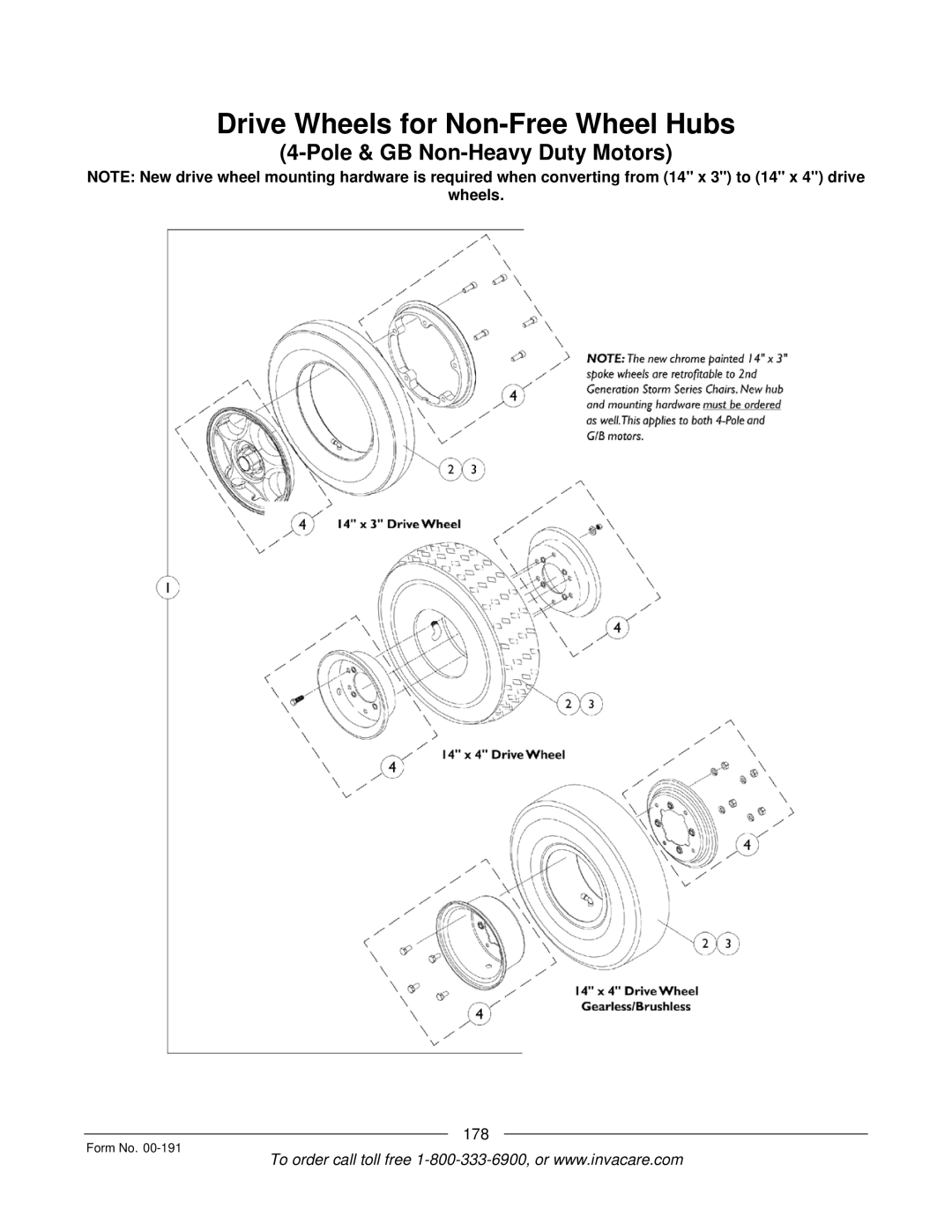 Invacare Arrow, TorqueTM SE, TorqueTM SP, TorqueTM 3, Ranger XTM manual Drive Wheels for Non-Free Wheel Hubs 