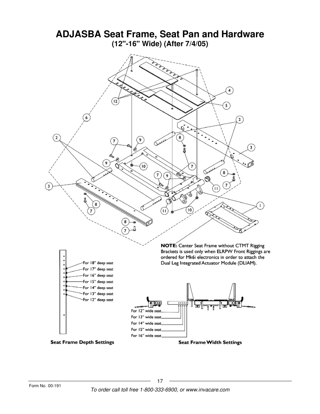 Invacare Ranger XTM, TorqueTM SE, TorqueTM SP, TorqueTM 3, Arrow manual Adjasba Seat Frame, Seat Pan and Hardware 